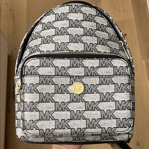Michael Kors Monogrammed Black and Gray Backpack